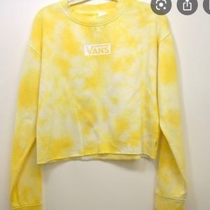 Vans crop top yellow tie dye sweatshirt !